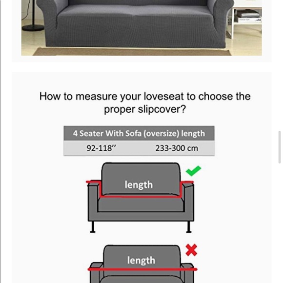 Gray couch cover stretchable soft new - Picture 6 of 6